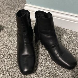 Black Leather Ankle Boots